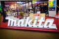 Makita is a Japanese manufacturer of power tools, the image shows exhibition booth at architect `18 expo.